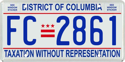 DC license plate FC2861