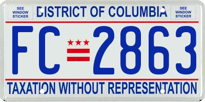 DC license plate FC2863