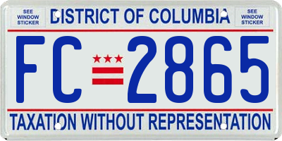 DC license plate FC2865