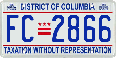 DC license plate FC2866