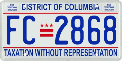 DC license plate FC2868