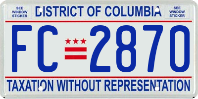 DC license plate FC2870