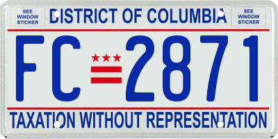 DC license plate FC2871