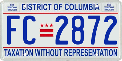 DC license plate FC2872