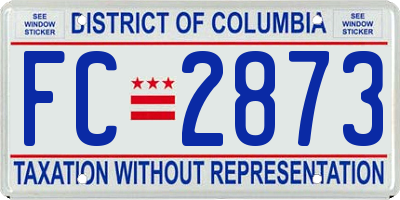 DC license plate FC2873