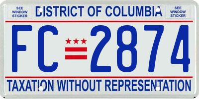 DC license plate FC2874