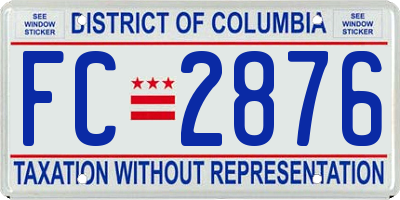 DC license plate FC2876