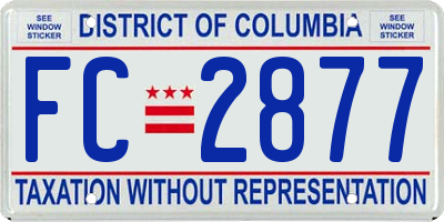 DC license plate FC2877