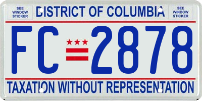 DC license plate FC2878