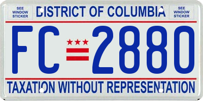 DC license plate FC2880