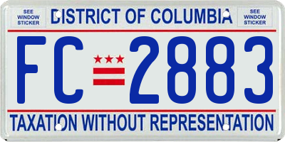 DC license plate FC2883