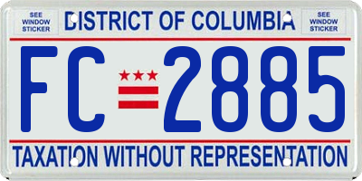 DC license plate FC2885