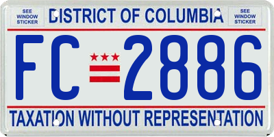 DC license plate FC2886