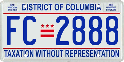 DC license plate FC2888