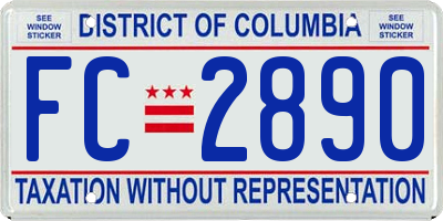 DC license plate FC2890