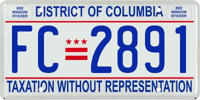 DC license plate FC2891