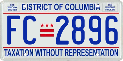 DC license plate FC2896