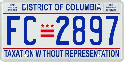 DC license plate FC2897