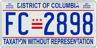 DC license plate FC2898