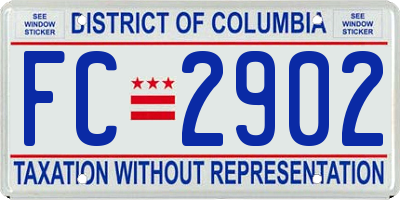 DC license plate FC2902