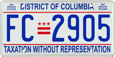 DC license plate FC2905