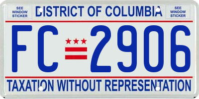 DC license plate FC2906