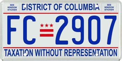 DC license plate FC2907