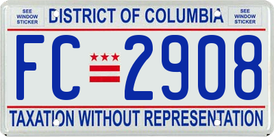 DC license plate FC2908