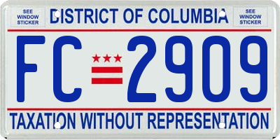 DC license plate FC2909