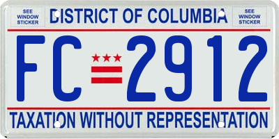 DC license plate FC2912