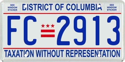 DC license plate FC2913