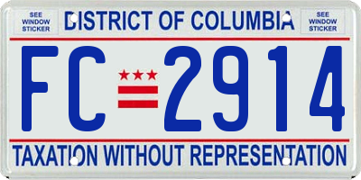 DC license plate FC2914