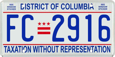 DC license plate FC2916