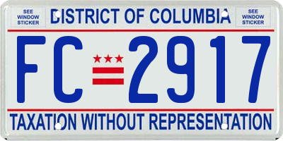 DC license plate FC2917