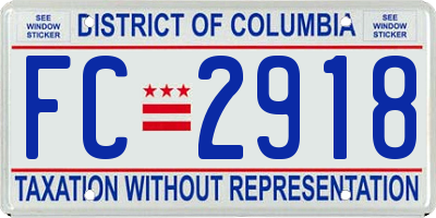 DC license plate FC2918