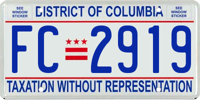 DC license plate FC2919