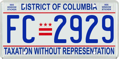 DC license plate FC2929