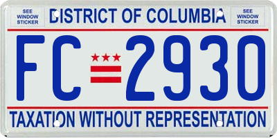 DC license plate FC2930