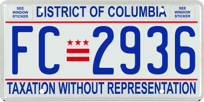 DC license plate FC2936