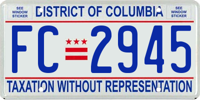 DC license plate FC2945