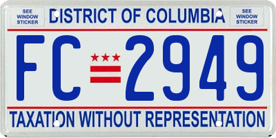 DC license plate FC2949