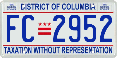 DC license plate FC2952