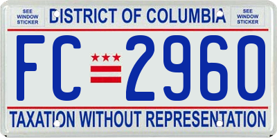 DC license plate FC2960