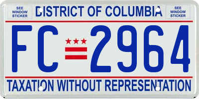 DC license plate FC2964