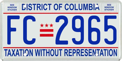 DC license plate FC2965