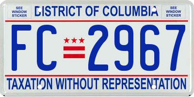 DC license plate FC2967