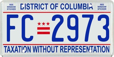 DC license plate FC2973