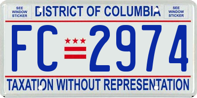 DC license plate FC2974