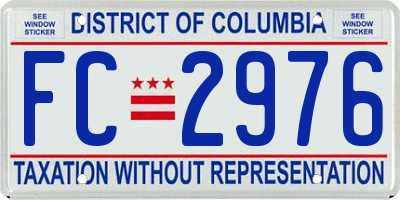 DC license plate FC2976