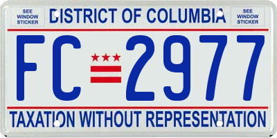 DC license plate FC2977